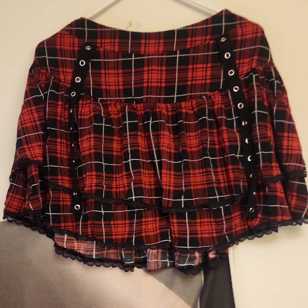 Plaid Red and Black Women's Skirt